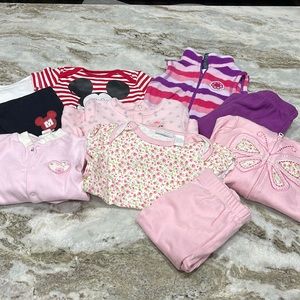 Group of baby girls size 3 to 6 month clothes